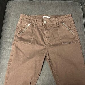 Super stylish brown pants brand stay blue size 30 with cute zipper pockets